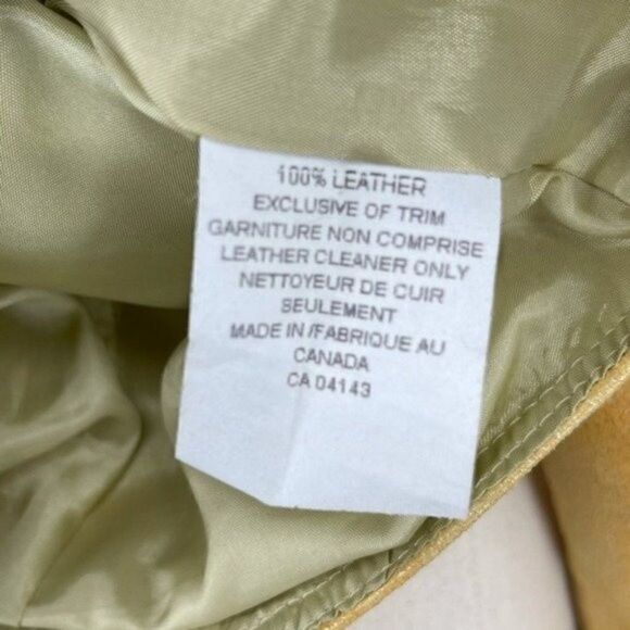 Vintage Neto yellow metallic sheen leather shaket jacket size 8 Y2K BoxM - Picture 4 of 7